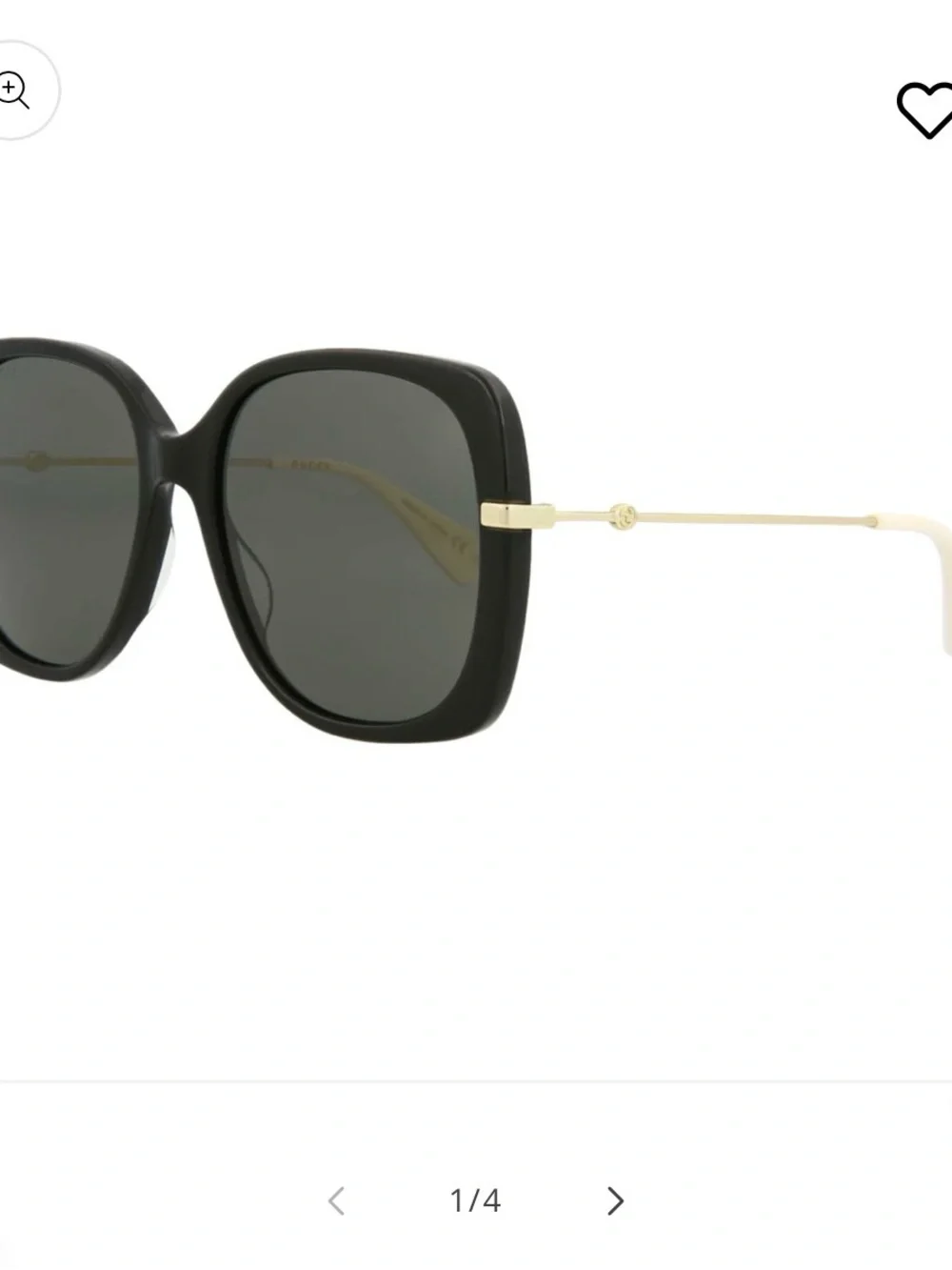 Gucci Women’s Black Square Oversized Sunglasses with Dark Lenses